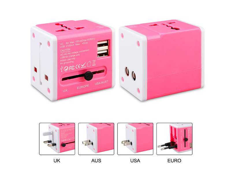 universal travel adapter 2 USB