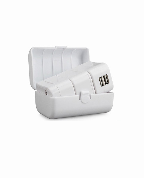 3-PIECE TRAVEL PLUG WITH 2 USB PORT