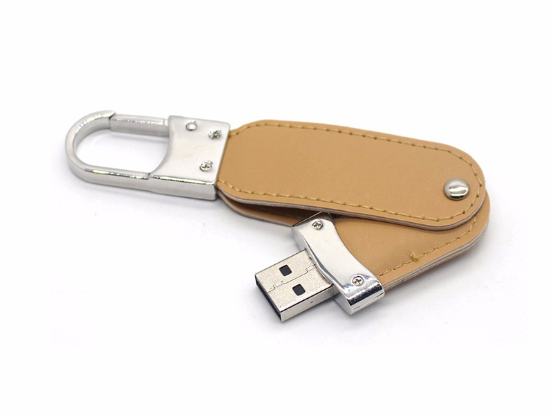 Leather swivel USB flash drive