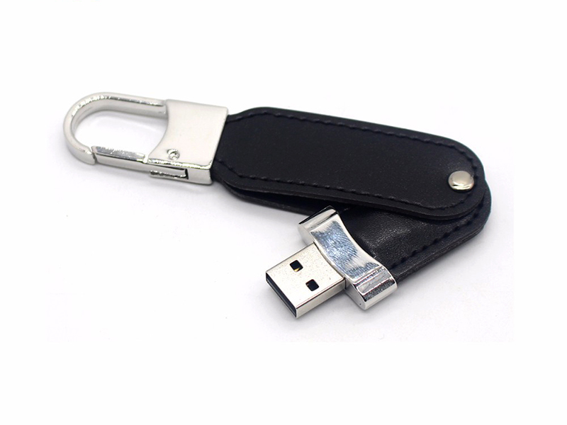 Leather swivel USB flash drive