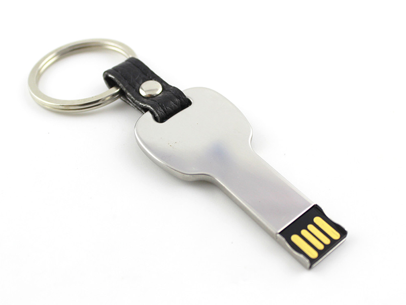 key usb with leather pouch