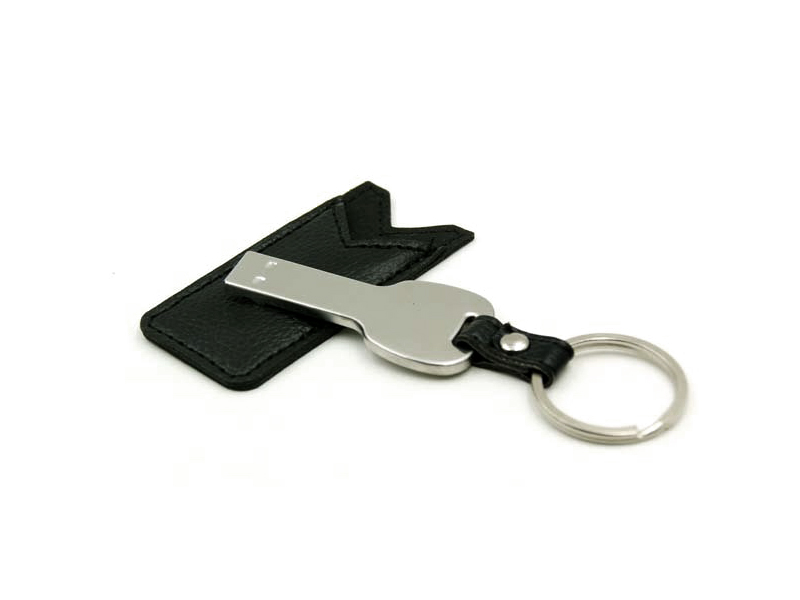 key usb with leather pouch