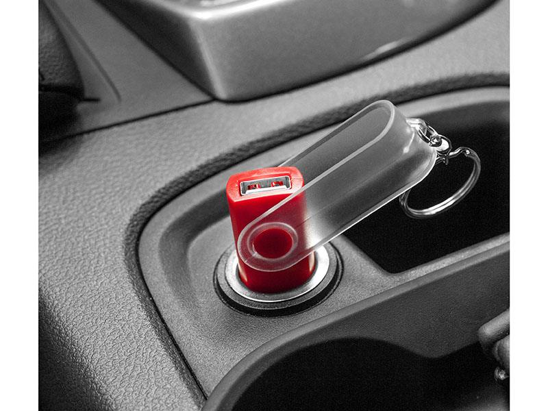 SWIVEL CAR ADAPTER KEY CHAIN