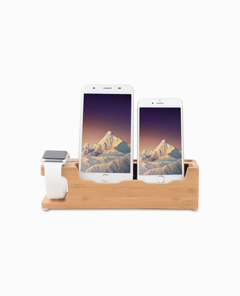 Wooden Charging Dock Station & Phone Stand