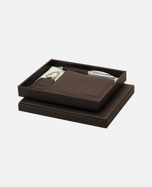 Balmain Ballpoint Pen, Wallet & Keychain Gift Set