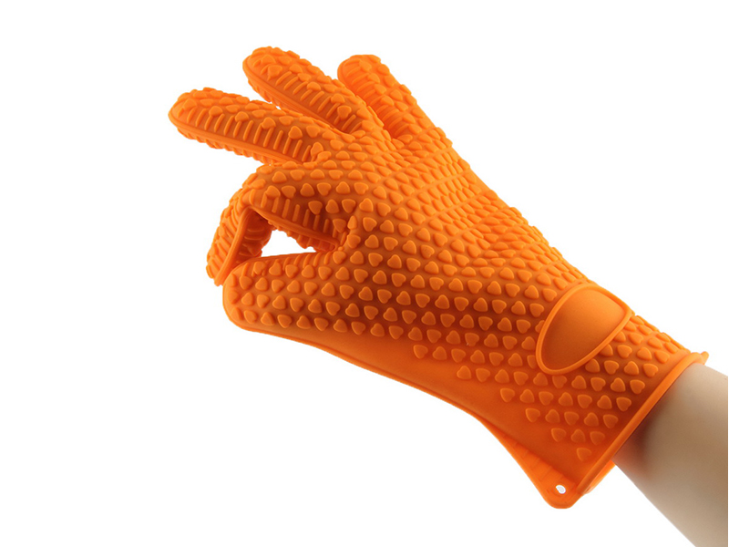 Uxcell Silicone Oven Mitts Heatproof Gloves 1 Pair Orange 